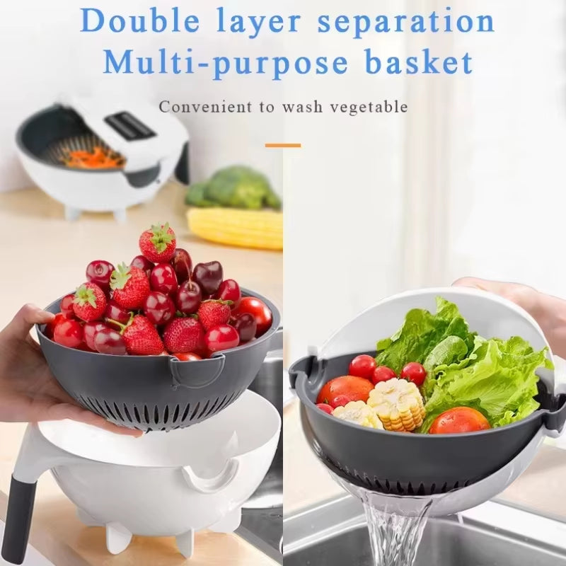 Multifunctional Vegetable Cutter With Drain Basket
