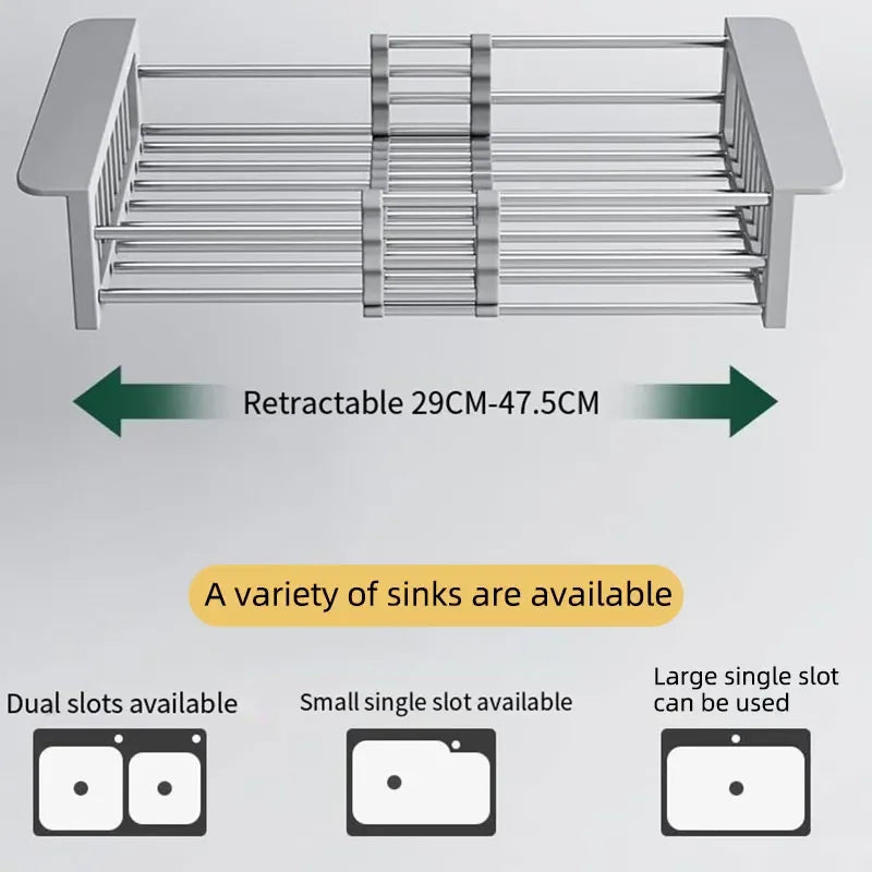 Retractable Over-Sink Dish Rack