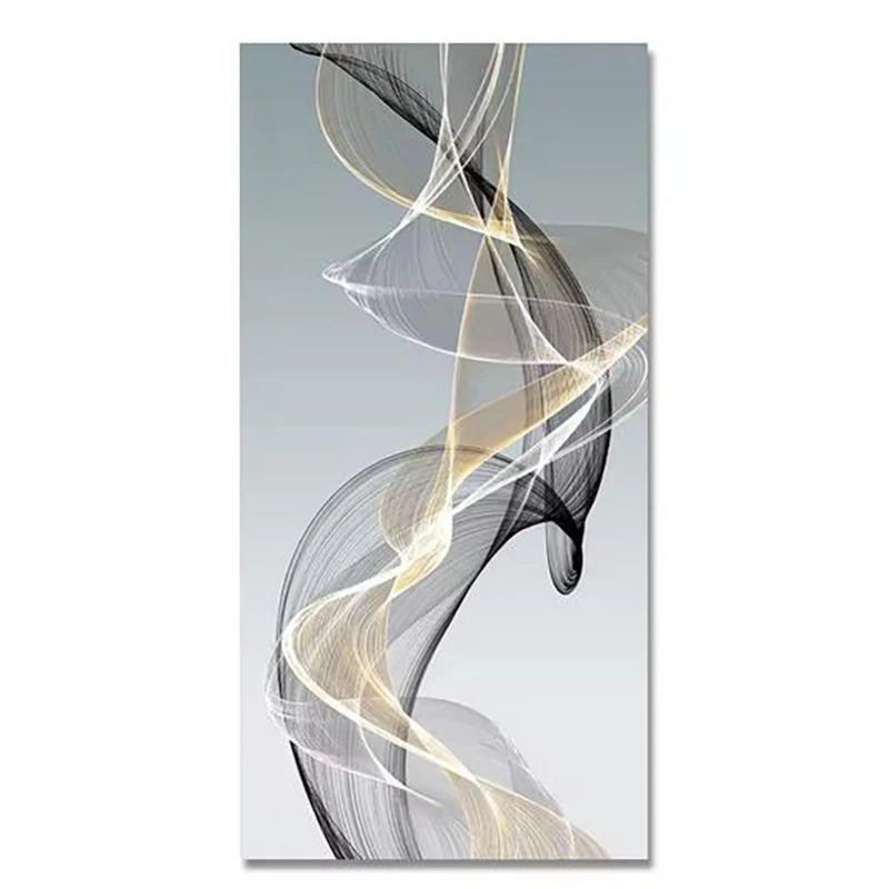Abstract Floating Black Gold Canvas