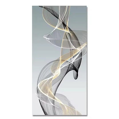 Abstract Floating Black Gold Canvas
