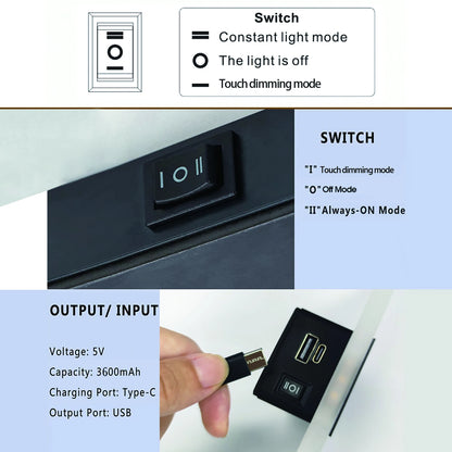 USB Recharge Wall Lamp