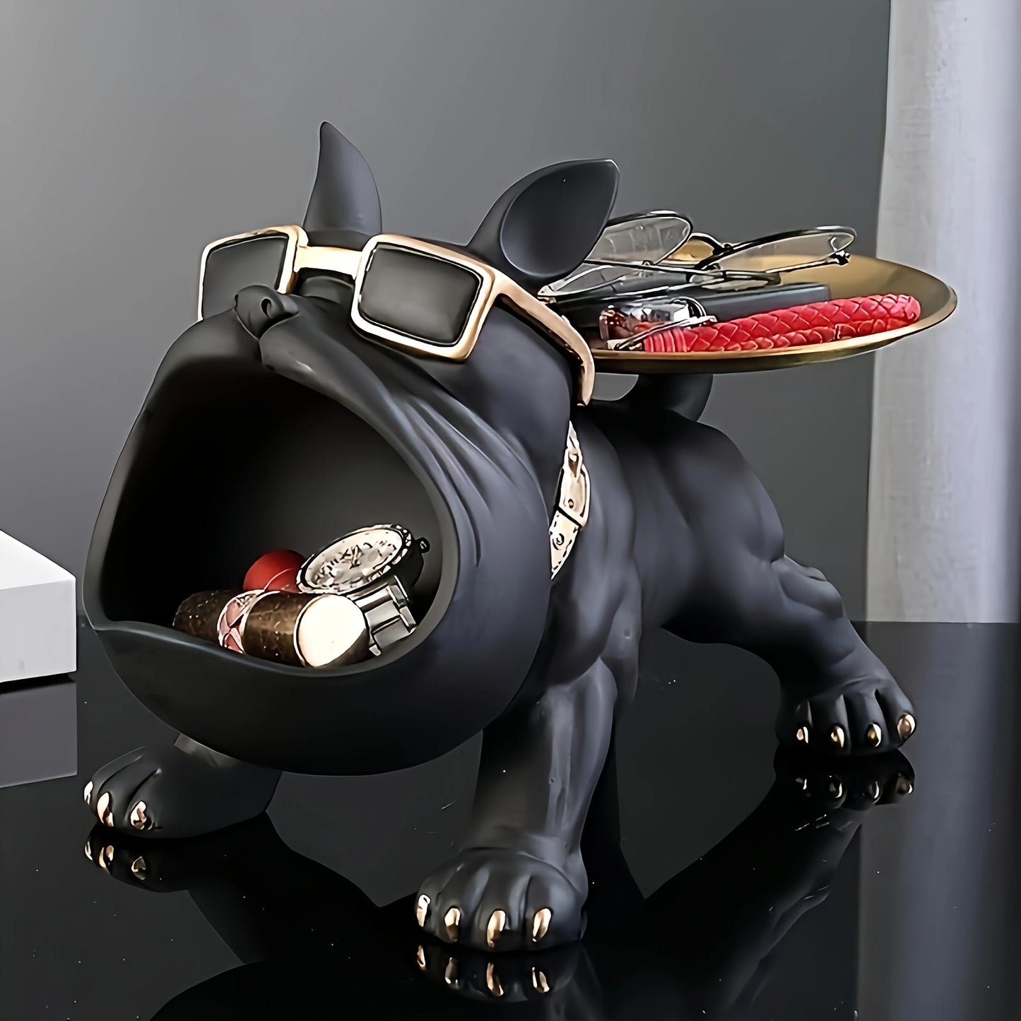 Bulldog Sculpture With Storage