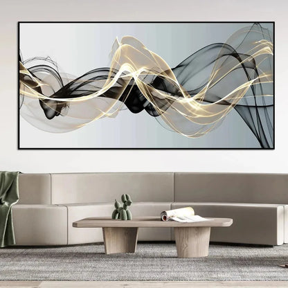Abstract Floating Black Gold Canvas