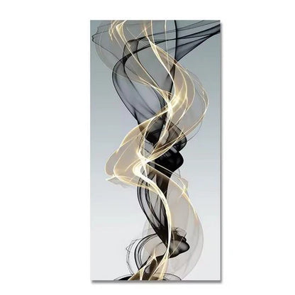 Abstract Floating Black Gold Canvas